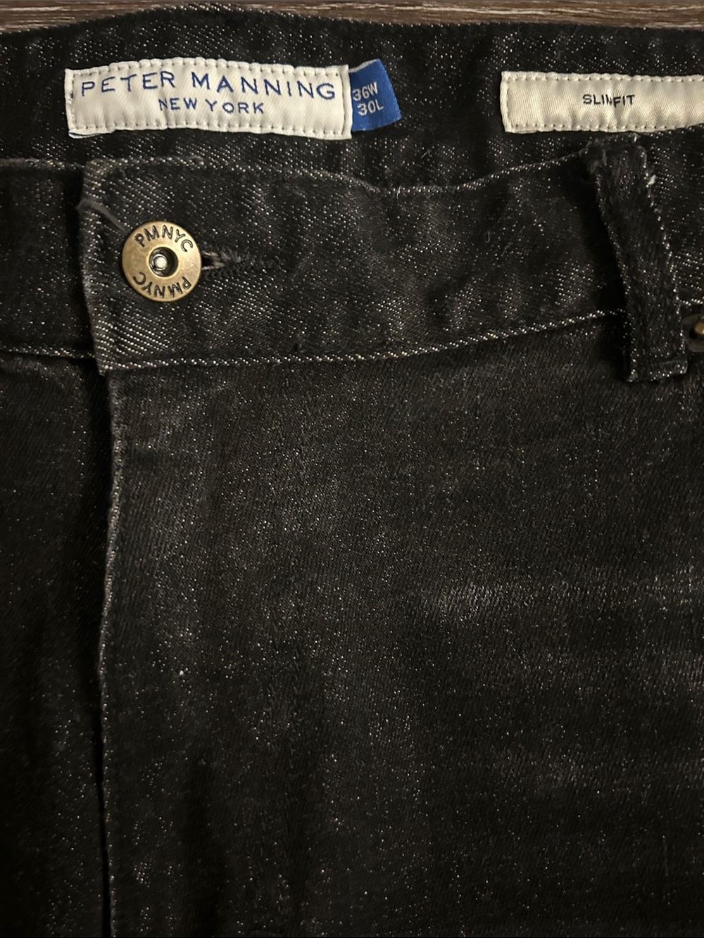 Peter Manning Men’s Black Slim Fit Jeans - Picture 4 of 8